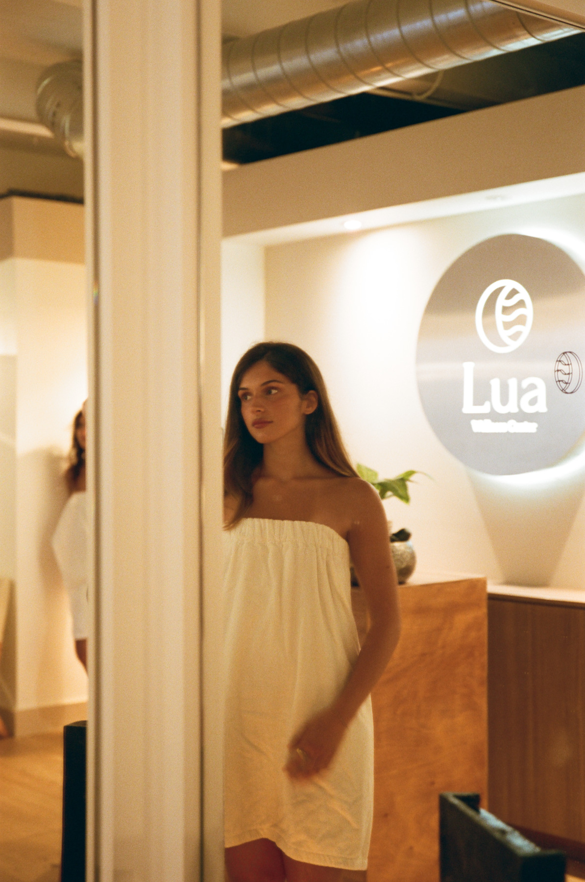 A quiet moment by the illuminated Lua logo in our San Diego studio